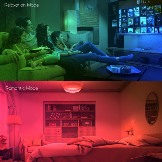 ILC Ampoule LED équivalent 85 W, lumière du jour 5700 K, ampoules à couleur changeante avec télécommande RVB 6 modes, synchronisation, synchronisation, culot à vis E26 à intensité variable (lot de 2)