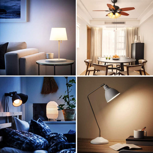 iLC Ampoules LED à changement de couleur, équivalent 70 W, blanc chaud 2 700 K A19 E26, culot à vis Edison RGBW à intensité variable – 12 choix de couleurs – Télécommande infrarouge incluse (lot de 2)