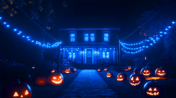 Illuminate Your Halloween with Blue Light Bulbs Outdoor