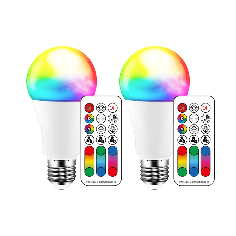ILC RGB-LED-Glühbirne, farbwechselnde Glühbirne, entspricht 40 W, 450 lm, 2700 K warmweiß, 5 W, E26-Schraubsockel, RGBW, Flutlicht-Glühbirne – 12 Farbauswahl – Timing-Infrarot-Fernbedienung (4 Stück) 