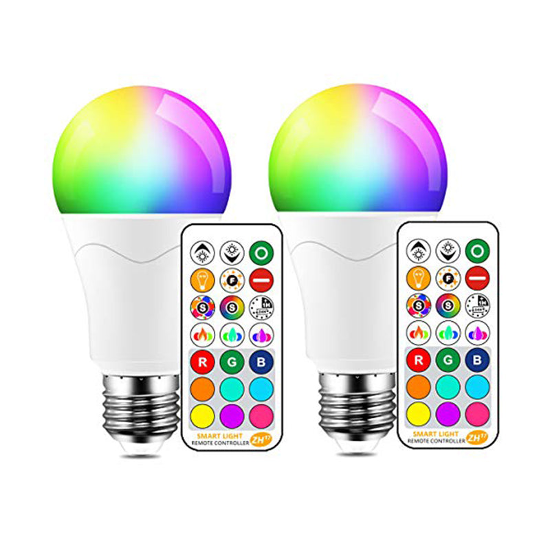 LED-Glühbirne, entspricht 85 W, farbwechselnde Glühbirnen mit Fernbedienung, RGB, 6 Modi, Timing, Synchronisierung, dimmbarer E26-Schraubsockel (2 Stück)