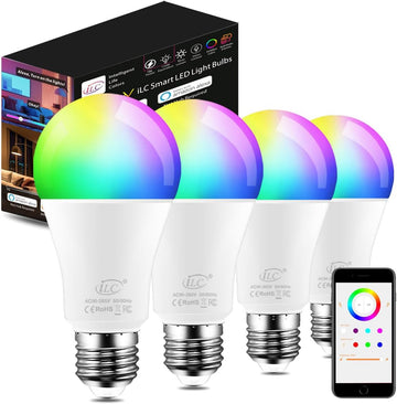 ILC Alexa Light Bulbs, 13W, Smart Light Bulbs Work with Alexa Only, Color Changing LED Light Bulbs Daylight White 5700K (4 Pack)