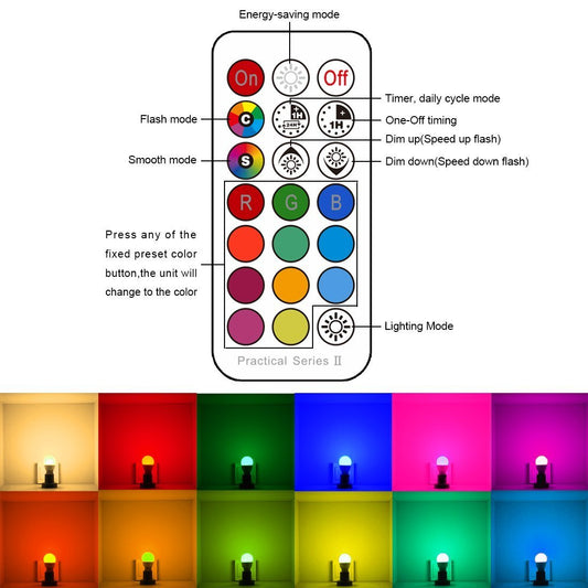 ILC Par16 LED Light Bulbs 40 Watt Equivalent Color Changing E26 Screw Beam Angel 45°, 12 Colors Dimmable Warm White 2700K RGB LED Spot Light Bulb with 5W Remote Control,(Pack of 8)