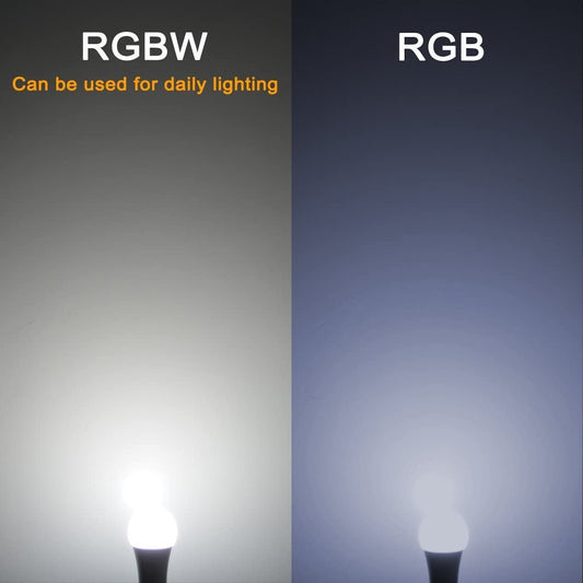 iLC Ampoule LED à changement de couleur, 120 couleurs, équivalent 70 W avec télécommande RGBW RVB lumière du jour et blanc – Fonction de synchronisation – Vis Edison A19 E26 (lot de 2) 